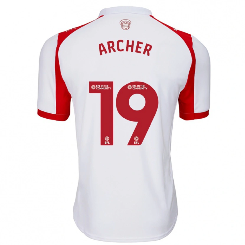 Danxen Uomo Maglia Cameron Archer #19 Bianco Rosso Kit Gara Home 2025/26 Maglietta