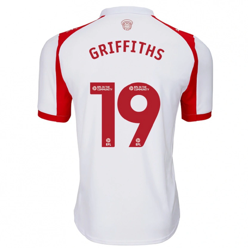 Danxen Uomo Maglia Alice Griffiths #19 Bianco Rosso Kit Gara Home 2025/26 Maglietta
