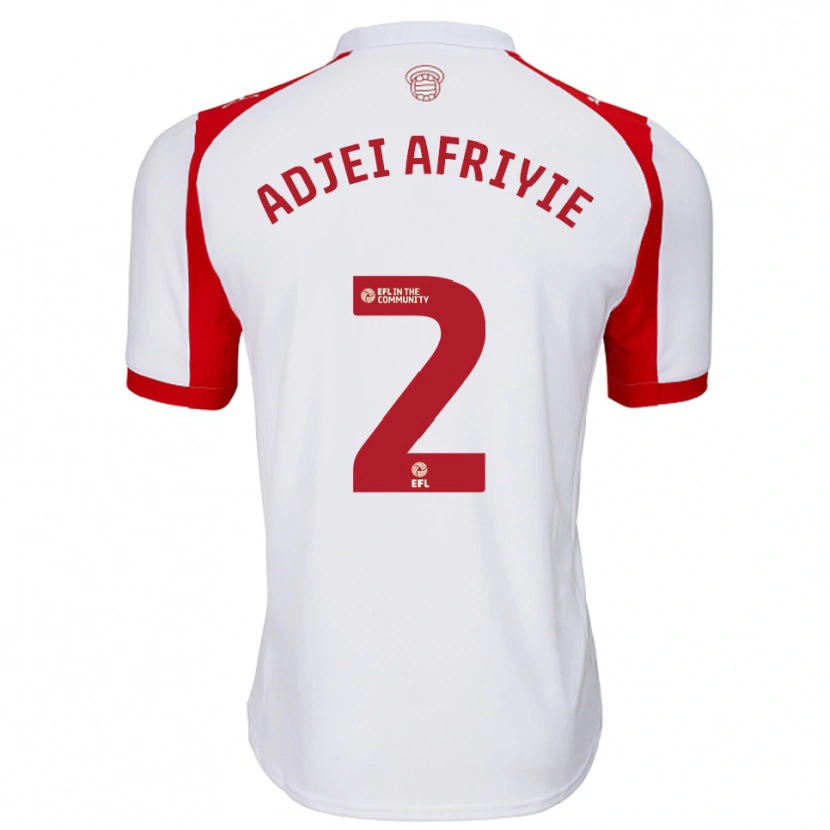 Danxen Uomo Maglia Hansel Adjei-Afriyie #2 Bianco Rosso Kit Gara Home 2025/26 Maglietta