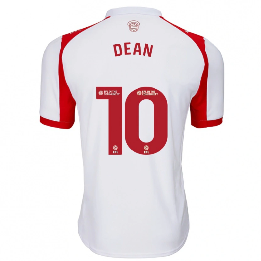Danxen Uomo Maglia Rianna Dean #10 Bianco Rosso Kit Gara Home 2025/26 Maglietta