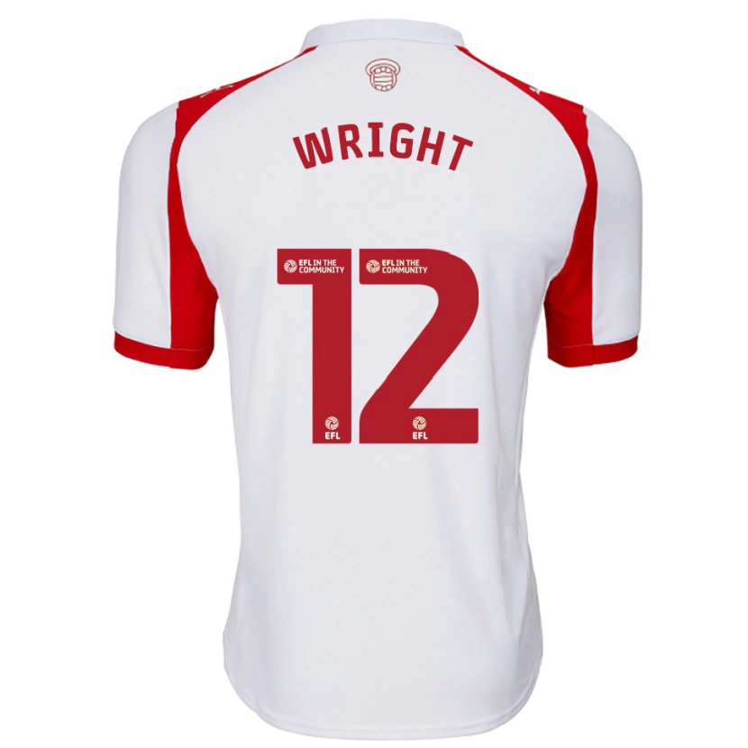 Danxen Uomo Maglia Josh Wright #12 Bianco Rosso Kit Gara Home 2025/26 Maglietta