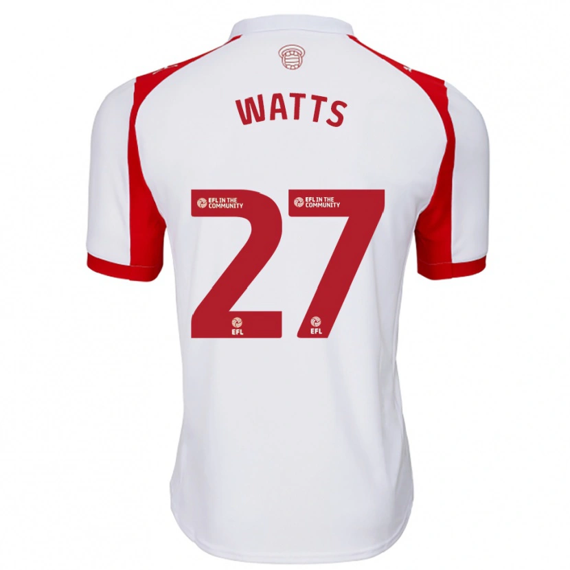 Danxen Uomo Maglia Isabel Watts #27 Bianco Rosso Kit Gara Home 2025/26 Maglietta