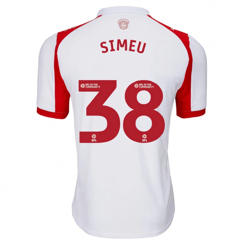 Danxen Uomo Maglia Dynel Simeu #38 Bianco Rosso Kit Gara Home 2025/26 Maglietta