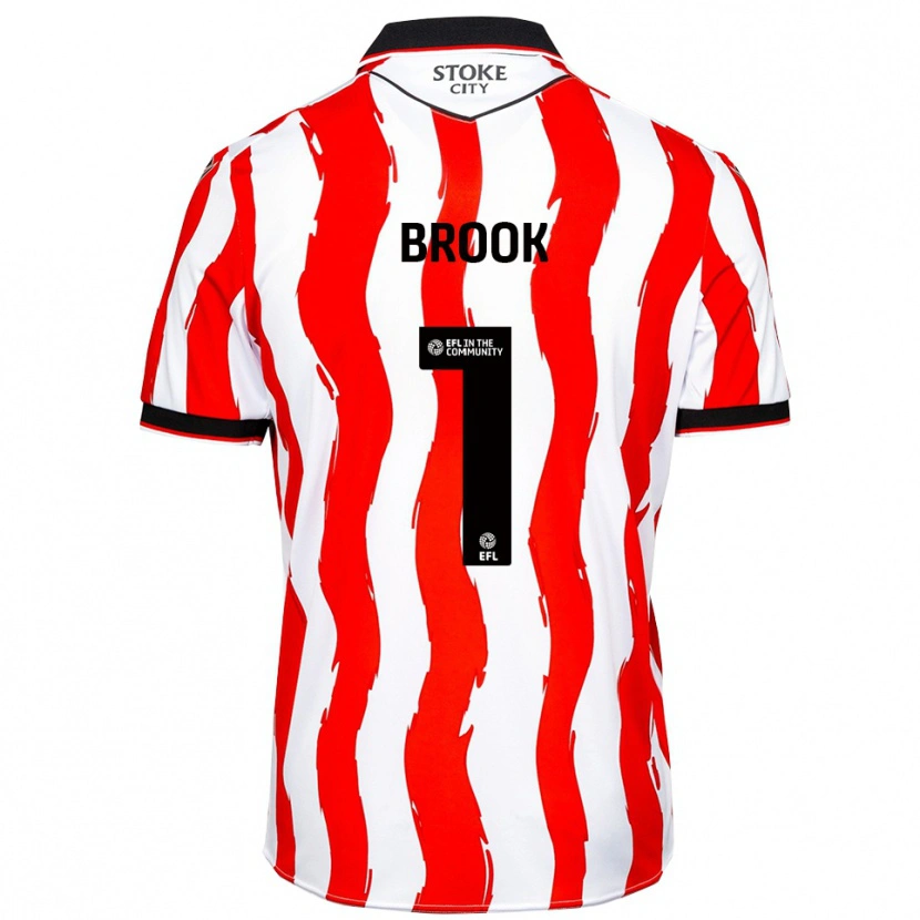 Danxen Uomo Maglia Dominic Brook #1 Bianco Rosso Kit Gara Home 2025/26 Maglietta