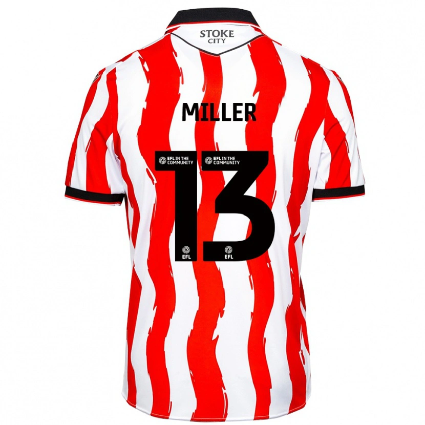 Danxen Uomo Maglia Tom Miller #13 Bianco Rosso Kit Gara Home 2025/26 Maglietta