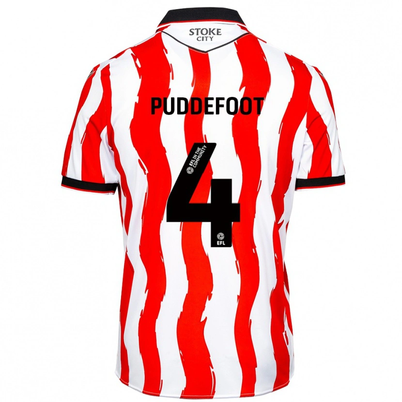 Danxen Uomo Maglia Danielle Puddefoot #4 Bianco Rosso Kit Gara Home 2025/26 Maglietta