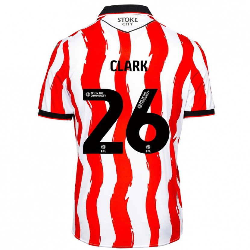 Danxen Uomo Maglia Ciaran Clark #26 Bianco Rosso Kit Gara Home 2025/26 Maglietta