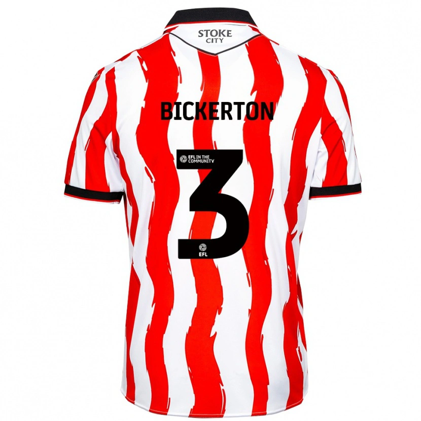 Danxen Uomo Maglia Josh Bickerton #3 Bianco Rosso Kit Gara Home 2025/26 Maglietta