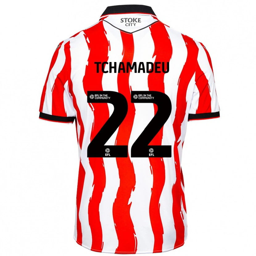 Danxen Uomo Maglia Junior Tchamadeu #22 Bianco Rosso Kit Gara Home 2025/26 Maglietta