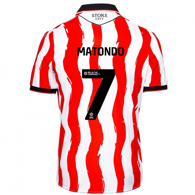 Danxen Uomo Maglia Japhet Matondo #7 Bianco Rosso Kit Gara Home 2025/26 Maglietta