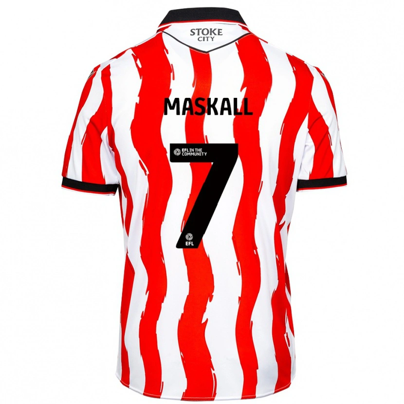 Danxen Uomo Maglia Josh Maskall #7 Bianco Rosso Kit Gara Home 2025/26 Maglietta