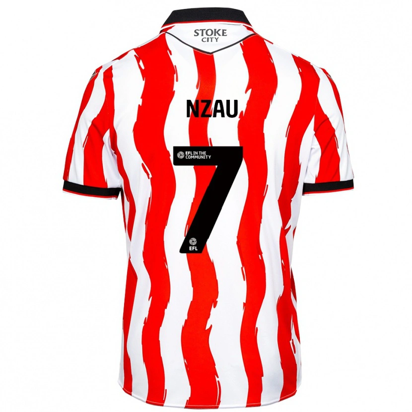 Danxen Uomo Maglia Pedro Nzau #7 Bianco Rosso Kit Gara Home 2025/26 Maglietta