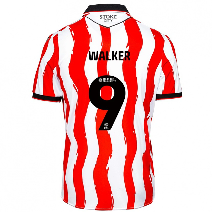 Danxen Uomo Maglia Adriel Walker #9 Bianco Rosso Kit Gara Home 2025/26 Maglietta