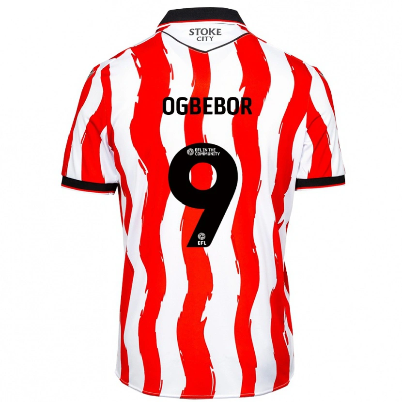 Danxen Uomo Maglia Jaden Ogbebor #9 Bianco Rosso Kit Gara Home 2025/26 Maglietta