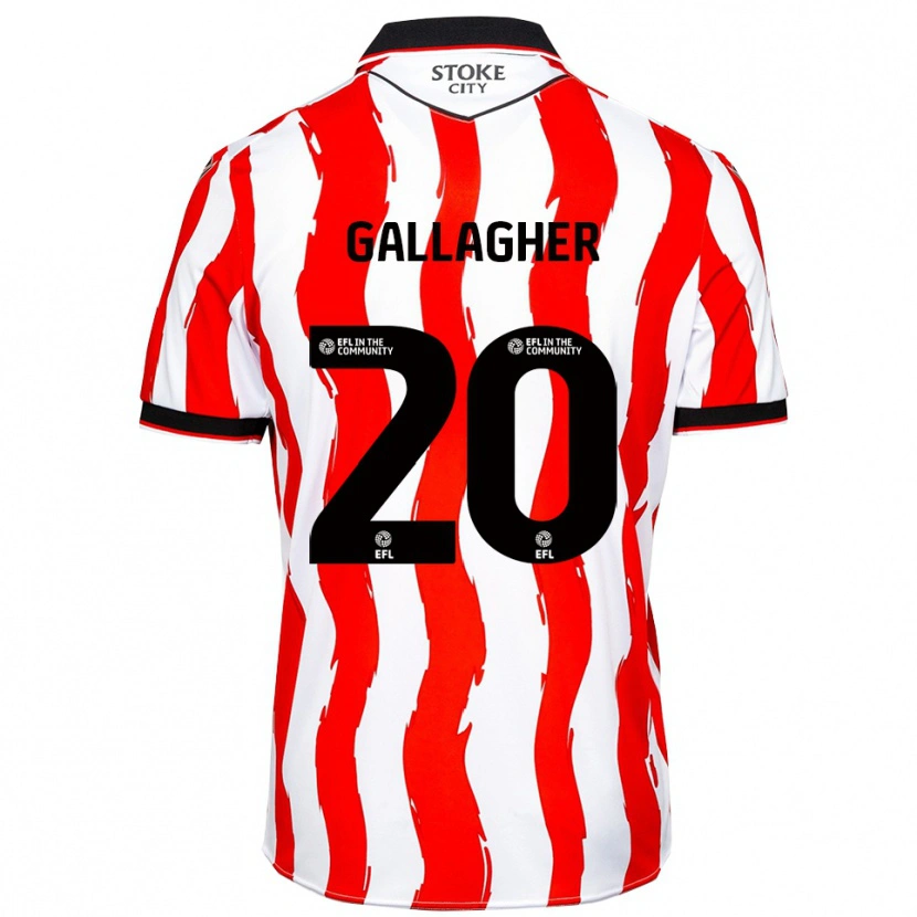 Danxen Uomo Maglia Sam Gallagher #20 Bianco Rosso Kit Gara Home 2025/26 Maglietta