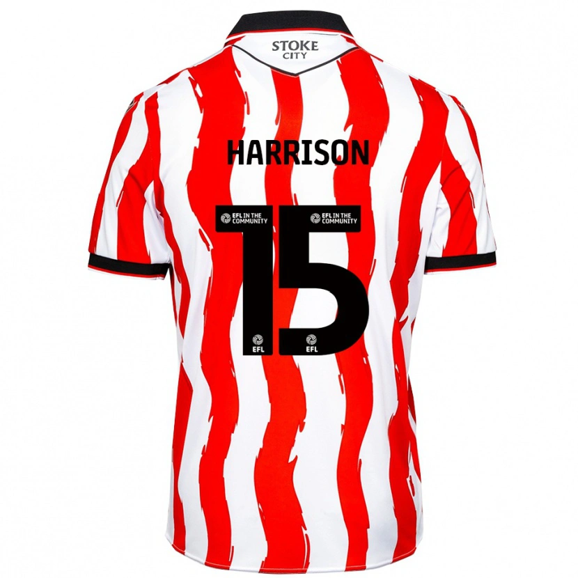 Danxen Uomo Maglia Max Harrison #15 Bianco Rosso Kit Gara Home 2025/26 Maglietta