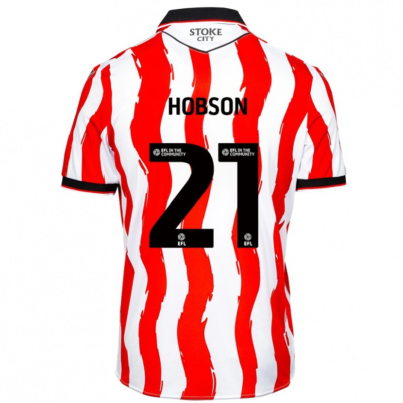 Danxen Uomo Maglia Elizabeth Hobson #21 Bianco Rosso Kit Gara Home 2025/26 Maglietta
