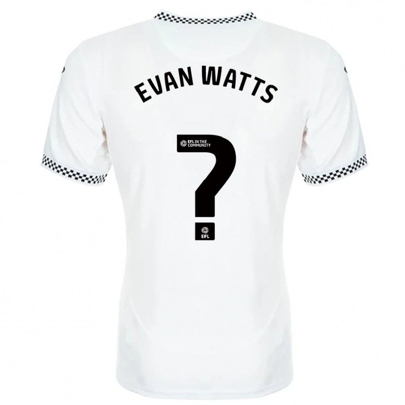 Danxen Uomo Maglia Evan Watts #0 Bianco Arancione Kit Gara Home 2025/26 Maglietta