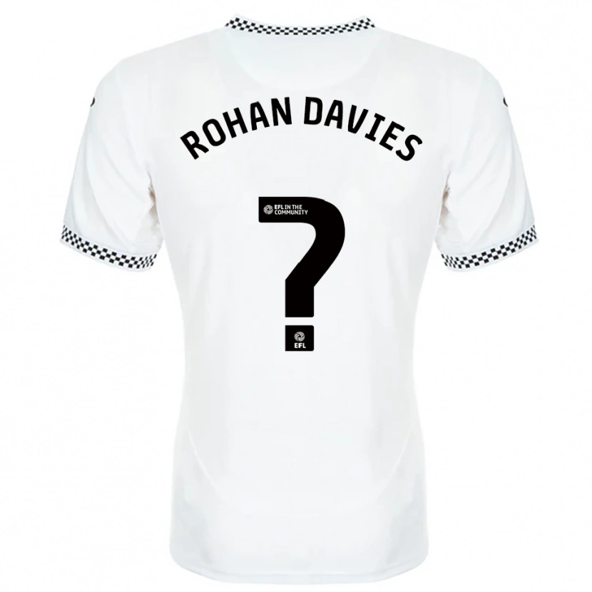 Danxen Uomo Maglia Rohan Davies #0 Bianco Arancione Kit Gara Home 2025/26 Maglietta