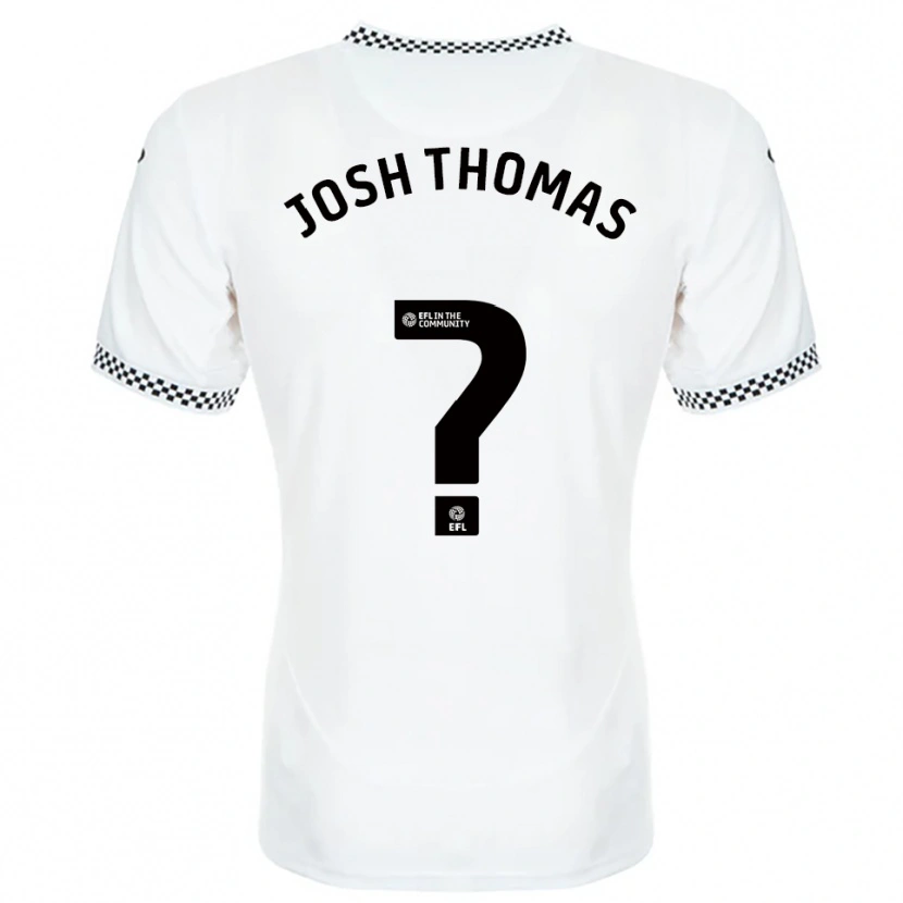 Danxen Uomo Maglia Josh Thomas #0 Bianco Arancione Kit Gara Home 2025/26 Maglietta