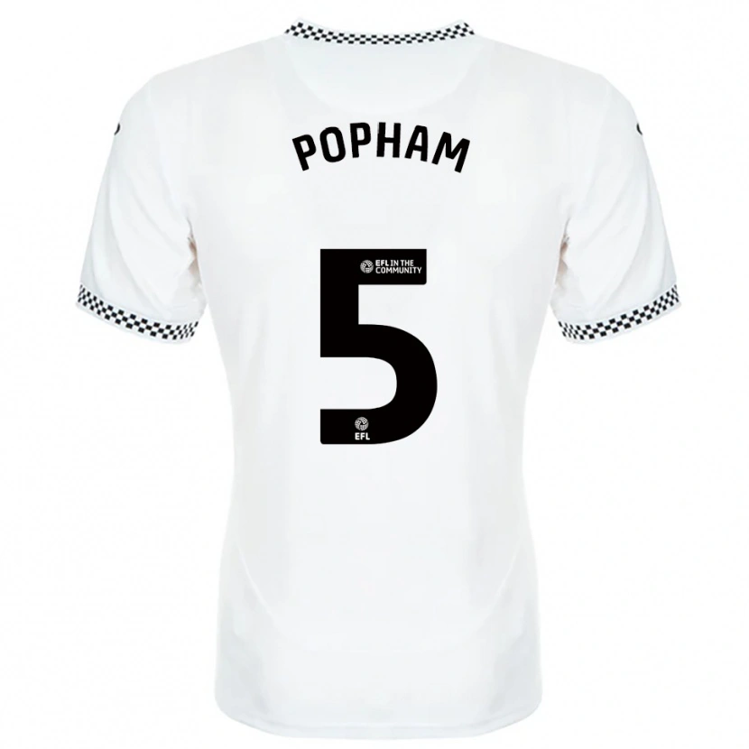 Danxen Uomo Maglia Brogan Popham #5 Bianco Arancione Kit Gara Home 2025/26 Maglietta
