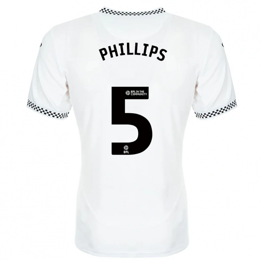 Danxen Uomo Maglia Ben Phillips #5 Bianco Arancione Kit Gara Home 2025/26 Maglietta