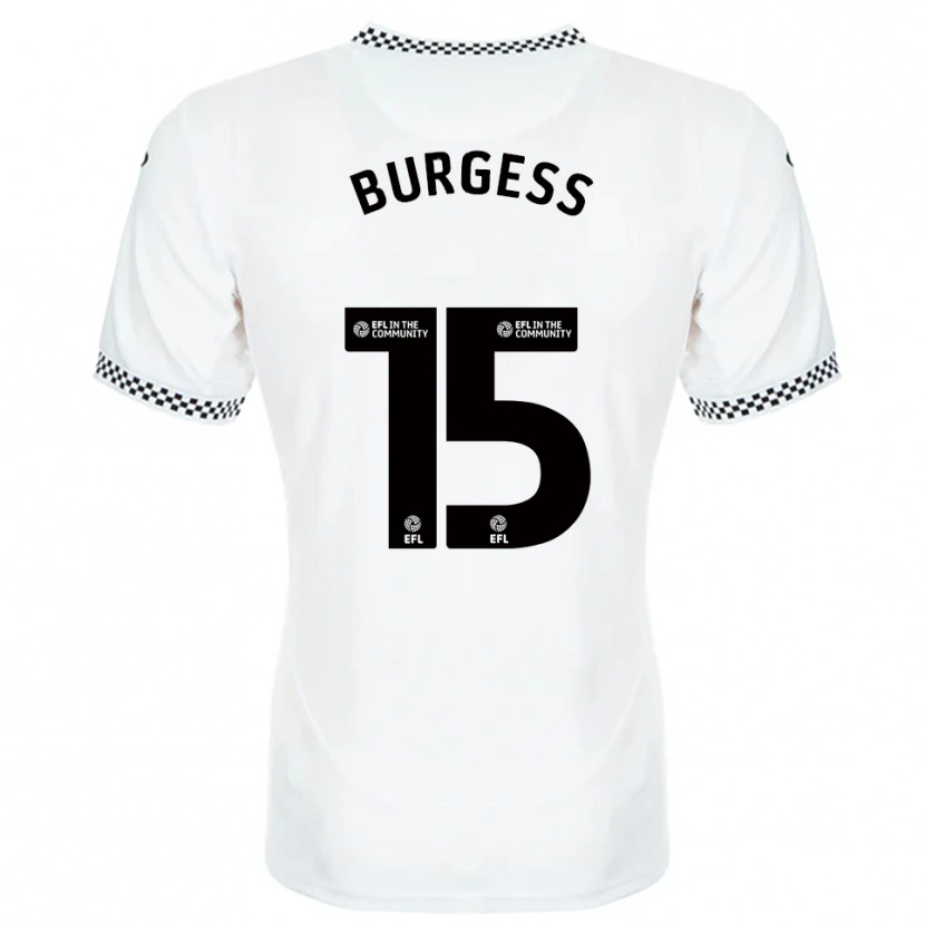 Danxen Uomo Maglia Cameron Burgess #15 Bianco Arancione Kit Gara Home 2025/26 Maglietta