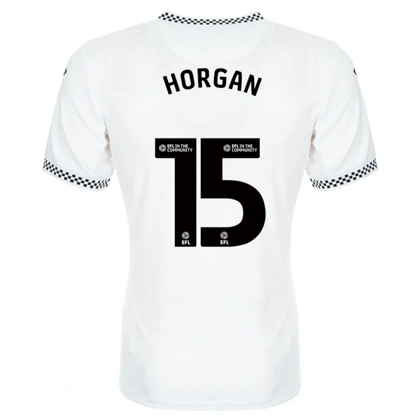 Danxen Uomo Maglia Gwenan Horgan #15 Bianco Arancione Kit Gara Home 2025/26 Maglietta
