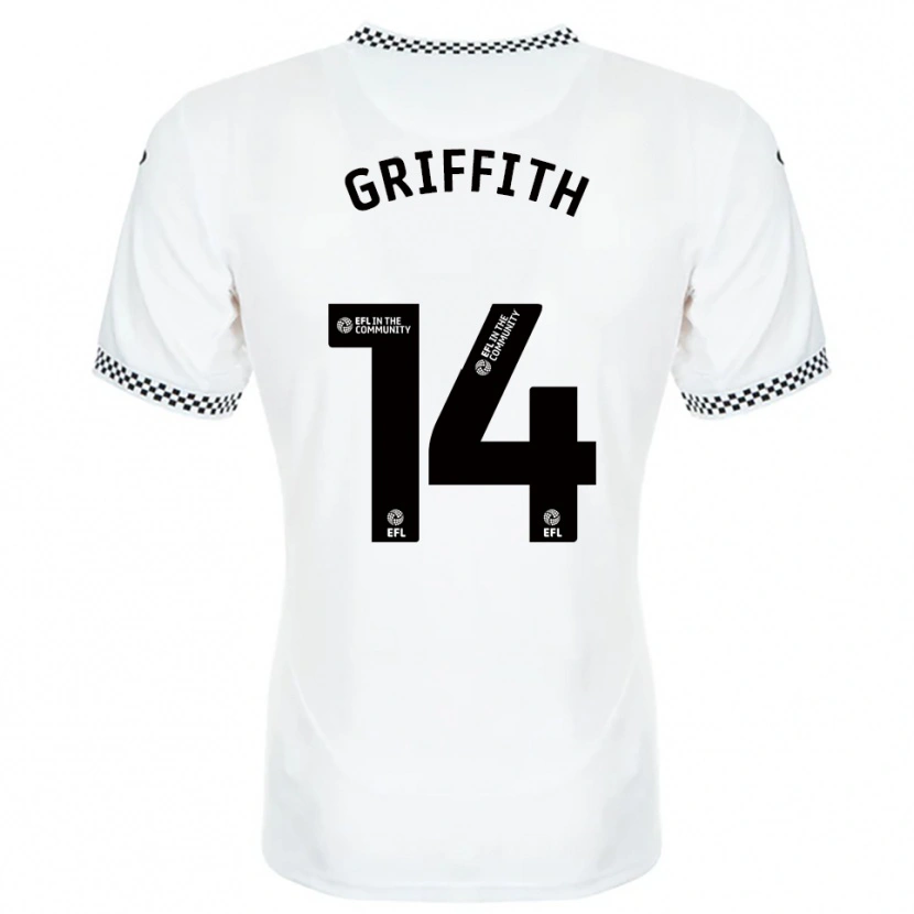 Danxen Uomo Maglia Yori Griffith #14 Bianco Arancione Kit Gara Home 2025/26 Maglietta