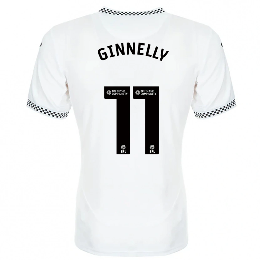 Danxen Uomo Maglia Josh Ginnelly #11 Bianco Arancione Kit Gara Home 2025/26 Maglietta