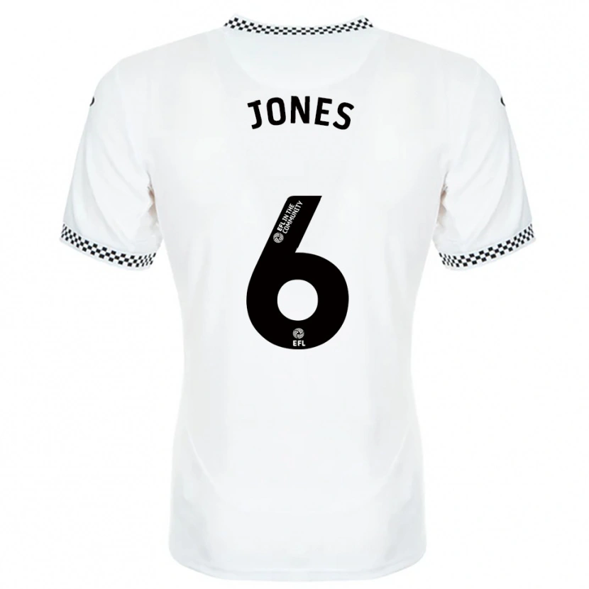 Danxen Uomo Maglia Iestyn Jones #6 Bianco Arancione Kit Gara Home 2025/26 Maglietta