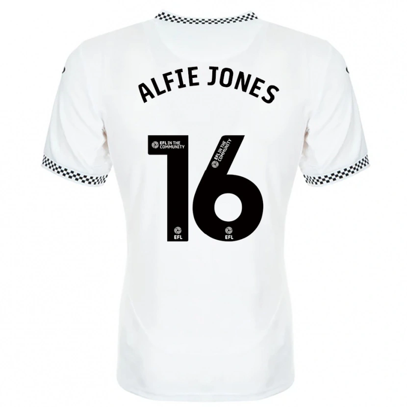Danxen Uomo Maglia Alfie Jones #16 Bianco Arancione Kit Gara Home 2025/26 Maglietta