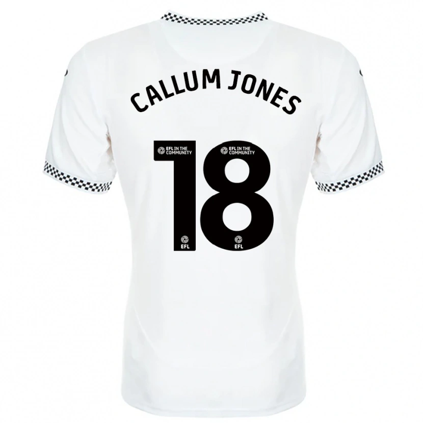 Danxen Uomo Maglia Callum Jones #18 Bianco Arancione Kit Gara Home 2025/26 Maglietta