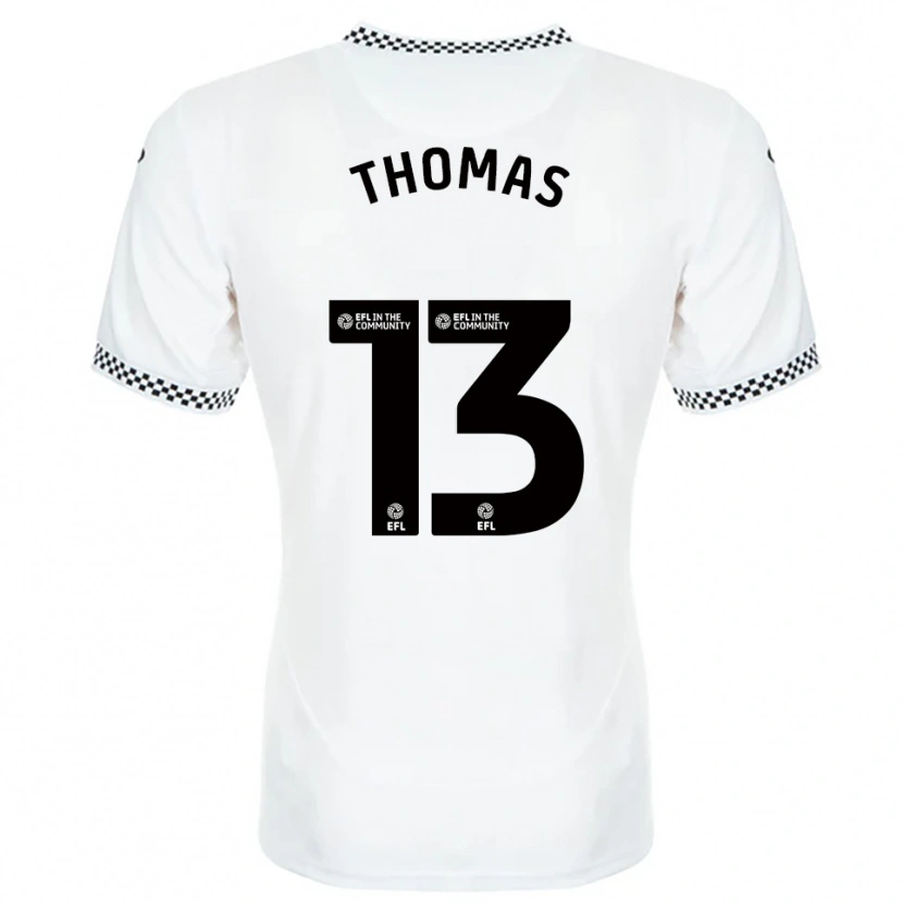 Danxen Uomo Maglia Elis Thomas #13 Bianco Arancione Kit Gara Home 2025/26 Maglietta