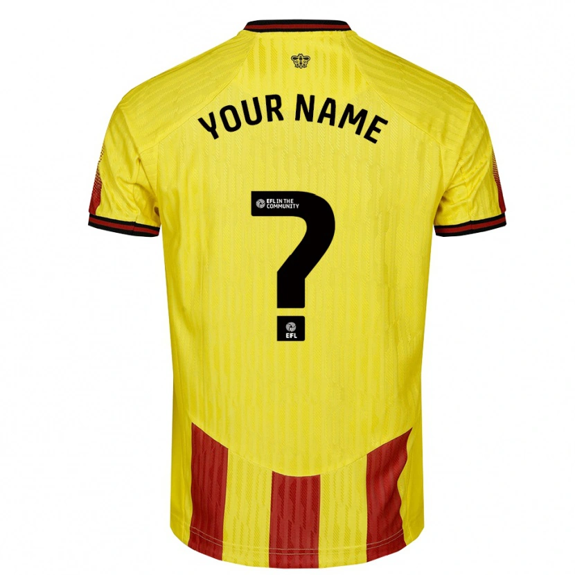 Danxen Uomo Maglia Il Tuo Nome #0 Giallo Rosso Kit Gara Home 2025/26 Maglietta