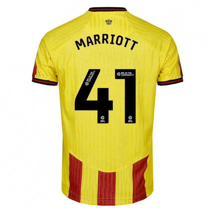 Danxen Uomo Maglia Alfie Marriott #41 Giallo Rosso Kit Gara Home 2025/26 Maglietta