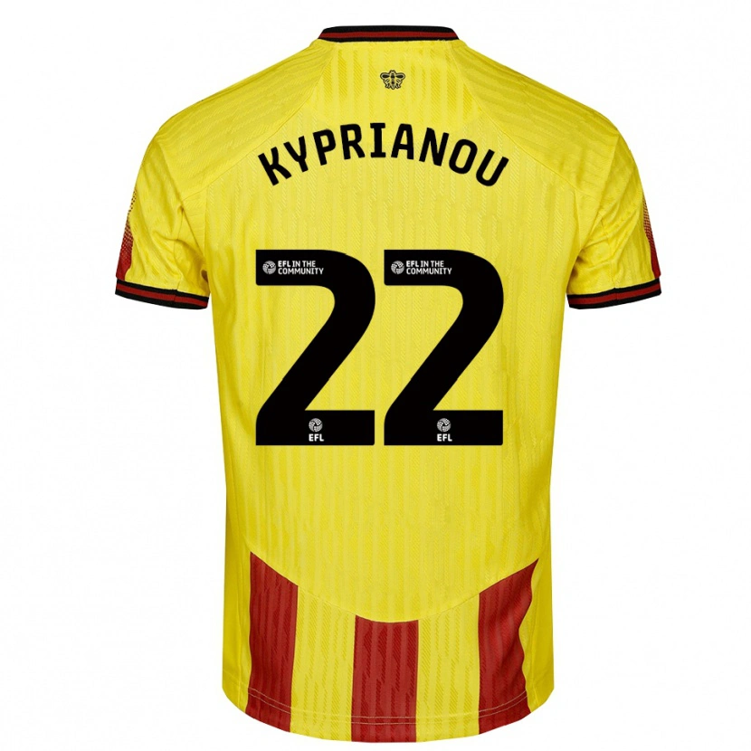 Danxen Uomo Maglia Hector Kyprianou #22 Giallo Rosso Kit Gara Home 2025/26 Maglietta