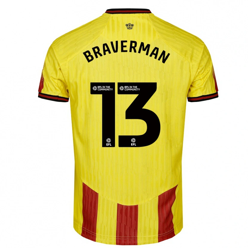 Danxen Uomo Maglia Zack Braverman #13 Giallo Rosso Kit Gara Home 2025/26 Maglietta