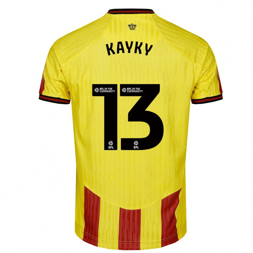 Danxen Uomo Maglia Kayky Almeida #13 Giallo Rosso Kit Gara Home 2025/26 Maglietta