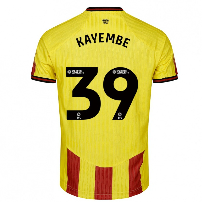 Danxen Uomo Maglia Edo Kayembe #39 Giallo Rosso Kit Gara Home 2025/26 Maglietta
