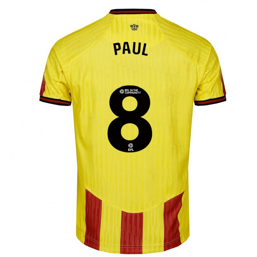 Danxen Uomo Maglia Lachante Paul #8 Giallo Rosso Kit Gara Home 2025/26 Maglietta