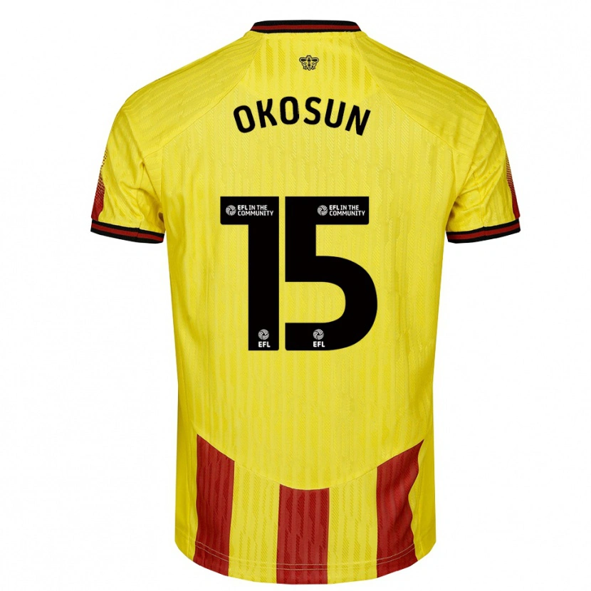 Danxen Uomo Maglia Nickson Okosun #15 Giallo Rosso Kit Gara Home 2025/26 Maglietta