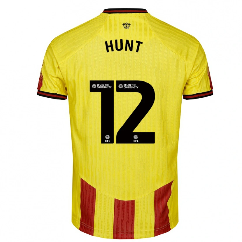Danxen Uomo Maglia Conrad Hunt #12 Giallo Rosso Kit Gara Home 2025/26 Maglietta