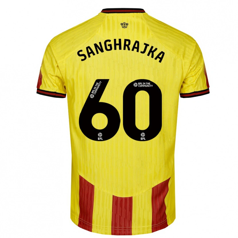 Danxen Uomo Maglia Amar Sanghrajka #60 Giallo Rosso Kit Gara Home 2025/26 Maglietta