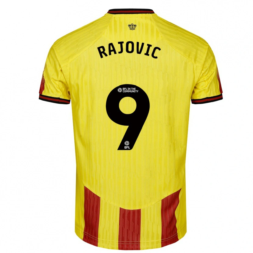 Danxen Uomo Maglia Mileta Rajovic #9 Giallo Rosso Kit Gara Home 2025/26 Maglietta