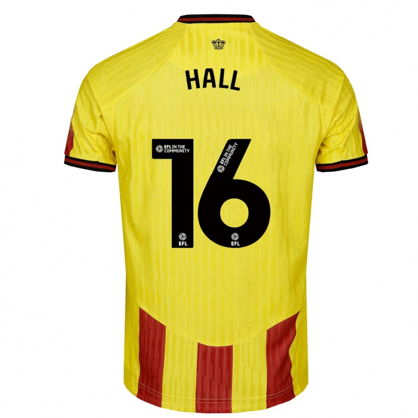 Danxen Uomo Maglia Clarabella Hall #16 Giallo Rosso Kit Gara Home 2025/26 Maglietta