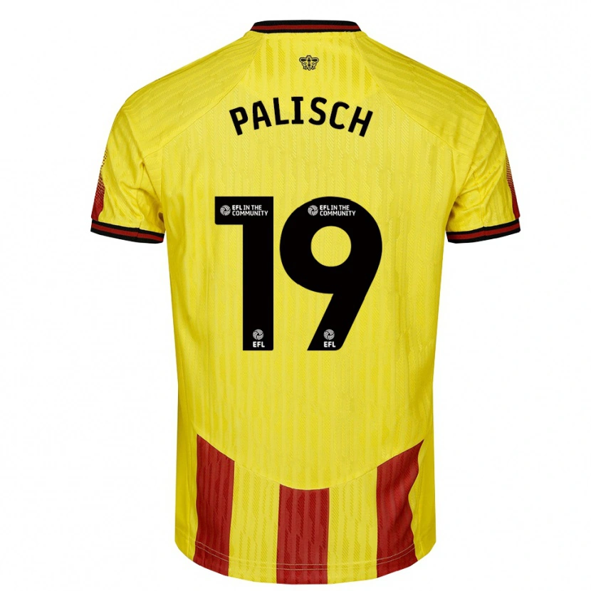 Danxen Uomo Maglia Alli Palisch #19 Giallo Rosso Kit Gara Home 2025/26 Maglietta