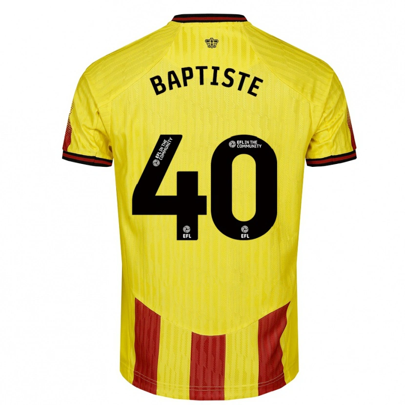 Danxen Uomo Maglia Bianca Baptiste #40 Giallo Rosso Kit Gara Home 2025/26 Maglietta
