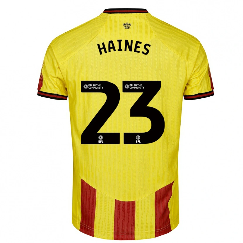 Danxen Uomo Maglia Coral-Jade Haines #23 Giallo Rosso Kit Gara Home 2025/26 Maglietta