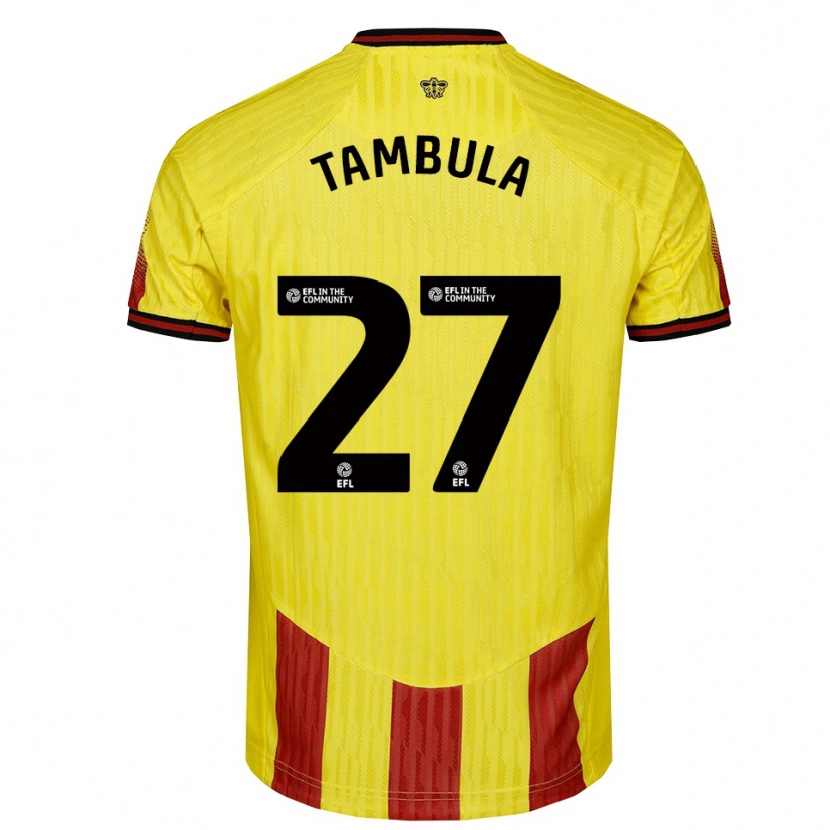 Danxen Uomo Maglia Chloe Tambula #27 Giallo Rosso Kit Gara Home 2025/26 Maglietta